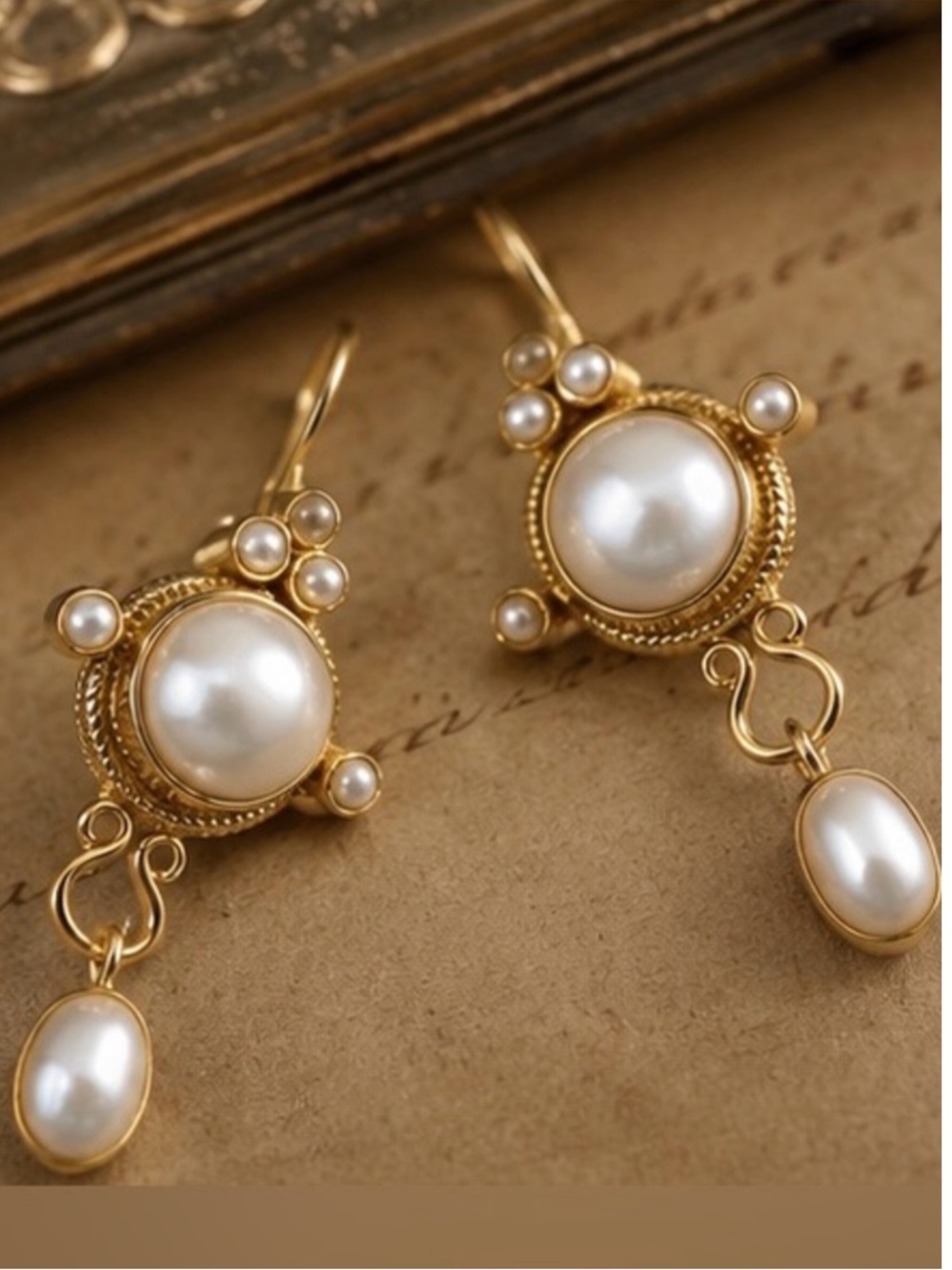 Vintage Royale Pearl Drop Earrings